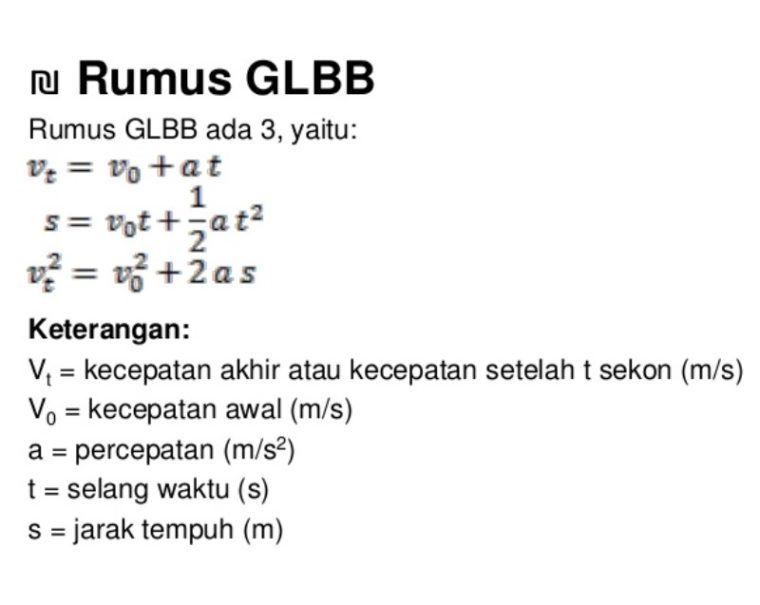 Rumus GLBB
