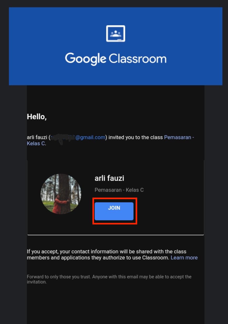 Undangan google classroom
