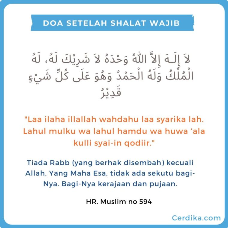 Doa & Dzikir Pendek Setelah Shalat (Lengkap)