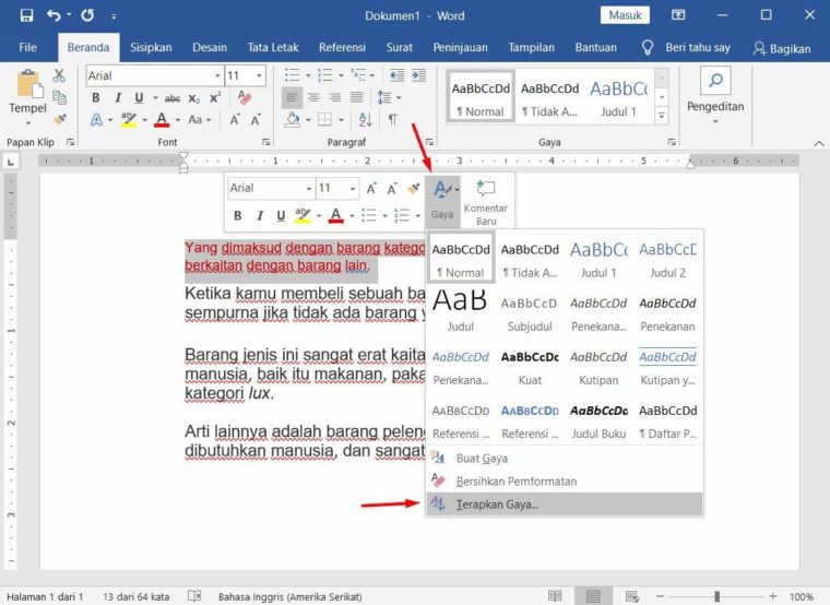 Cara Menggunakan Quick Styles pada Microsoft Word