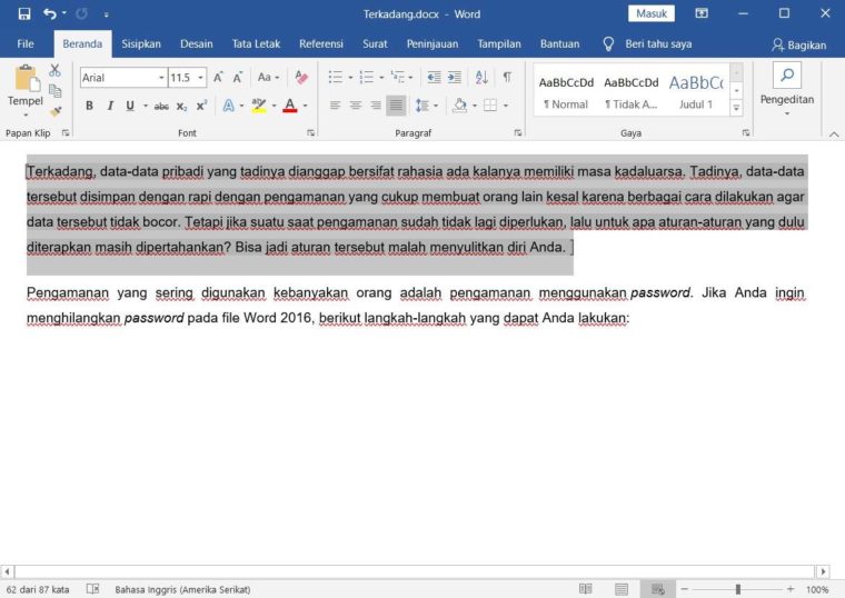 100 Work Cara Mengunci Dokumen Pada Word 2010 2013 2016