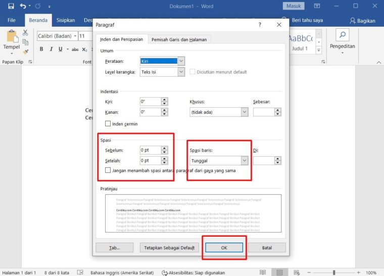 ️ Cara Mengatur Spasi 1 5 Di Word 2007 7681