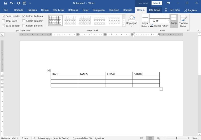 [100% Works] 3+ Cara Membuat Tabel Di Word 2010, 2013, 2016