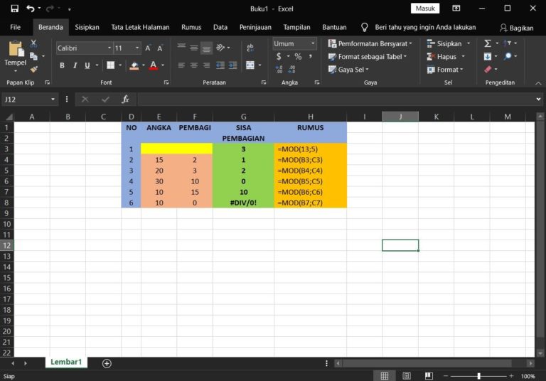 Fungsi MOD Excel untuk mengoptimalkan rumus Excel