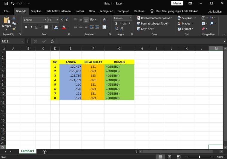 Cara Menggunakan Fungsi/Rumus ODD Excel