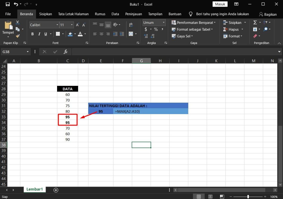 Contoh Rumus Max Pada Excel - IMAGESEE