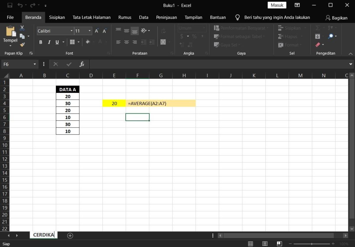 [100% Works] Cara Menggunakan Fungsi/Rumus AVERAGE Excel